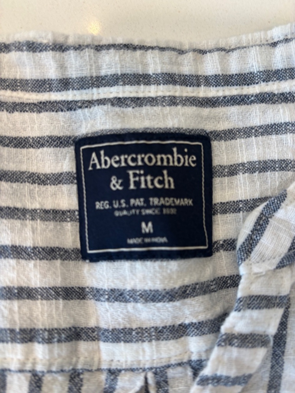 Abercrombie & Fitch Striped Cotton Top Medium Boho Coastal Tie Detail - Picture 3 of 8